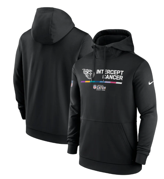 Men's Black Tennessee Titans 2022 Crucial Catch Therma Performance Pullover Hoodie